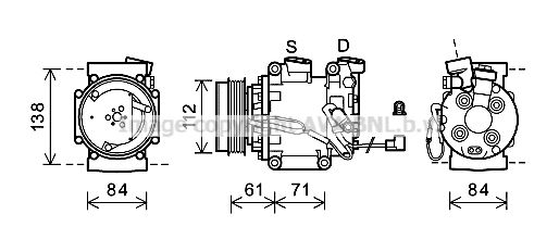 AVA QUALITY COOLING Компрессор, кондиционер HDAK275